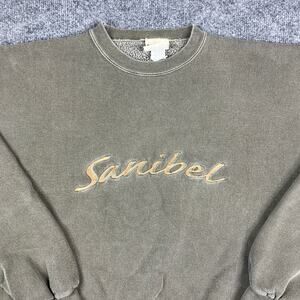 Oarsman Sweatshirt Mens Size M Green Sanibel Embroidered Crewneck